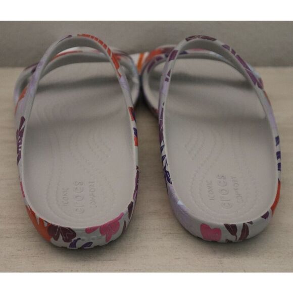 Crocs 211698-101 Women's Sz 6 Pearl/Light Gray Kadee II Tropical Sandals - Picture 2 of 9